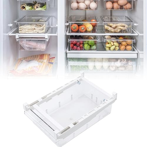 Cassetto del Frigorifero Contenitore Rettangolare Trasparente di Grande capacità sotto Il cassetto del ripiano Contenitore per Frigorifero per cucine