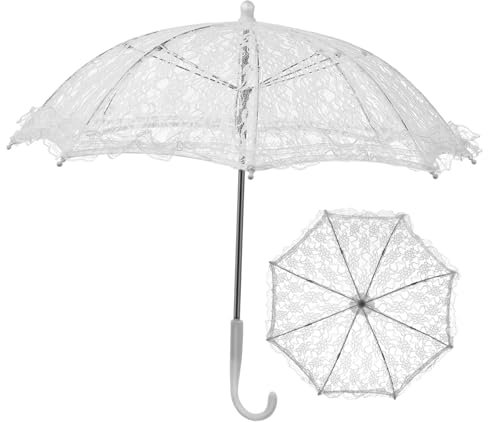 SOIMISS 1 Stück Spitzenschirm Für Bühne Kommunion Kleidung Transparente Regenschirme Dupatta Pflanzenschirm Spitzensonnenschirme Vintage Hochzeitsdekor Spitze