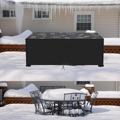 Abdeckung für Gartenmöbel, 35 x 90 x 75 cm (L x B x H), 420D Oxford, UV-beständig, winterfest, Gartentisch-Abdeckung für Balkonmöbel-Sets, rechteckige Terrassenmöbel-Abdeckungen, wasserdicht