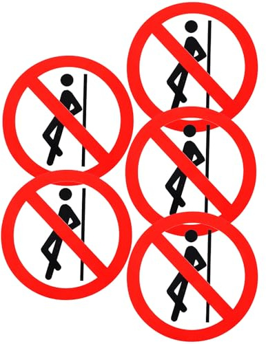 Homoyoyo Lot de 5 Autocollants D’Avertissement Ronds « Ne Pas Se Pencher » en Vinyle Solide sans Bord Blanc pour Signalisation de Sécurité Industrielle Adaptés aux Surfaces Planes en