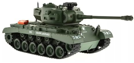 Carro armato radiocomandato 1:18 USA M26 Pershing 'Snow Leopard' verde, Brother Tank Serbatoio telecomandato con funzione di tiro BB