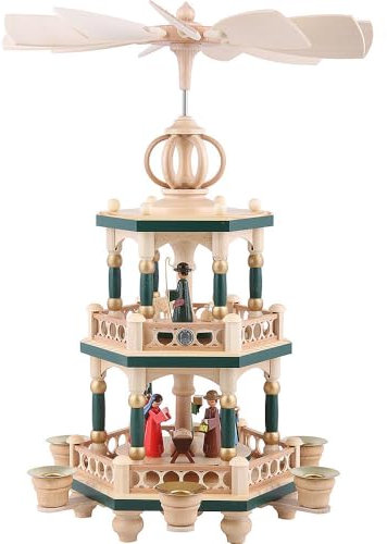 Müller Kleinkunst 2-Tier pirámide - La Historia de la Navidad - 42 cm / 17 Pulgadas - Auténtico alemán Erzgebirge pirámides de Navidad