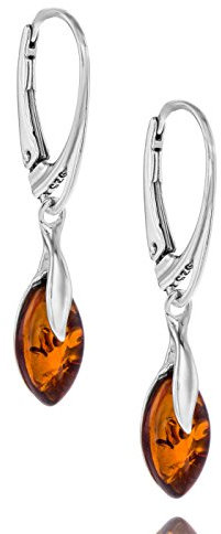 Copal Damen Ohrringe Tropfenform Bernstein Aus Sterling Silber 925