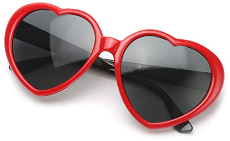 LUOEM Herz Sonnenbrillen Retro Brillen Party Kostüm Hochzeit Dekoration (Rot)