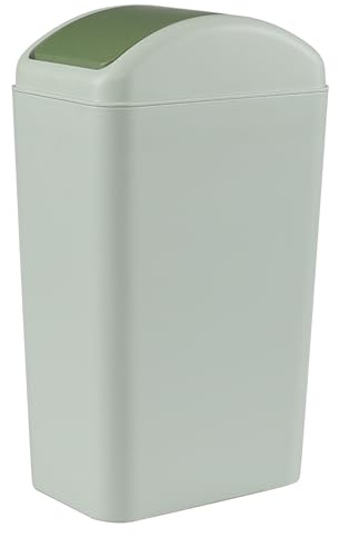 Dehouse 3 Gallon Trash Can with Swing-Top Lid, Plastic Swing-Top Trash Can, Green