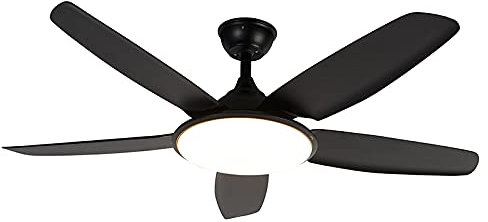 Qazqa - Modern Moderner Deckenventilator mit beleuchtung schwarz mit Fernbedienung inkl. LED - Vifte Dimmer I Dimmbar I Wohnzimmer I Schlafzimmer - Stahl Rund - I LED