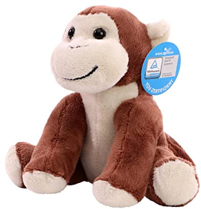 Minifeet Zootier AFFE Bjarne - Kuscheltier Plüschtier Stofftier Spielzeug - kuschelig weich - Geschenk für Baby Kinder Freunde Schulstart Einschulung | Höhe: 16,50 cm