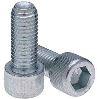 Cylinder Head Cap Screws M10 Strength Steel Class 8.8 (Pack of 5) Zinc Plated Hex Hexagon Allen Socket Bolts Thread Fasteners Cylindrical for Wood Furniture Outdoor Heavy Duty DIN912 (10mm x 25mm)