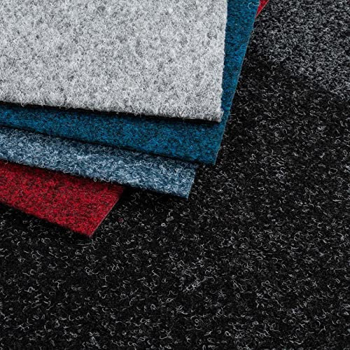 Teppichfliesen 50x50 Selbstliegende aus Nadelfilz Filzfliesen in Hellgrau ideal als Messeteppich Nadelvlies Teppich Fliesen grau für Büro und Messe (4 Fliesen = 1 m², Grau)