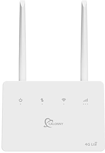 Calonny Router 4G LTE WiFi con SIM cat4 Módem Inalámbrico 300mbps, Puerto LAN/WAN, Sin configuración, Antenas, Alternativa para ADSL, no navega Cambio APN Aplicar para Tienda/casa/Camper…