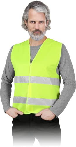 Ogrifox OX-LUMI Gilet Alta Visibilità Giallo | Taglia 42 | Gilet di sicurezza | Gilet protettivo | Gilet per auto ad alta visibilità | Gilet da bicicletta ad alta visibilità
