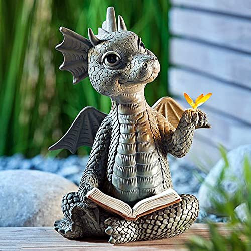 UVAN ART Drachenfigur Gartendrache Figur Gartenfigur Handmade Ornament Ornament Deko Wetterfest Garten Drachen Skulptur Drachenskulptur Drachenfigur Drachenfigur Drachenfigur D