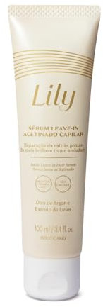 O Boticário Lily Sérum Leave-In Capillaire Satiné Sophistiqué Parfumé Hydratation Intense Cheveux Forts et Brillant 100 ml