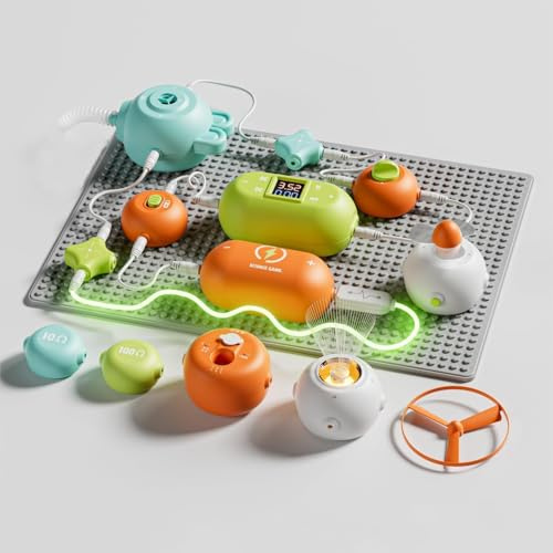Módulo de Experimento de Ciencia de Circuito de física, Kit de Bricolaje para Rompecabezas Infantiles, Kit de exploración electrónica, Adecuado para zócalos de Bloques