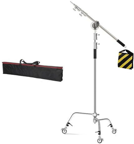 LNWZVMZFV 106 cm–249 cm Edelstahl-Querlenkerstange mit Gewichtstasche, Zubehör, Verlängerungsstange, Fotostudio-Set, Lichtstativ(Crossbar and Wheels)