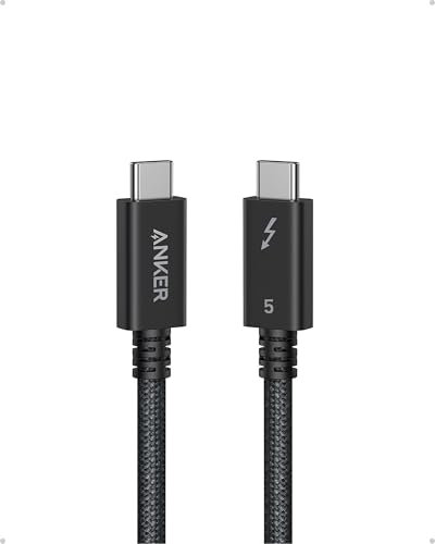 Anker Prime Thunderbolt 5 Kabel, 100cm USB-C auf USB-C Kabel, 240W Leistung, 80Gbps Datentransfer, Bis zu 120Gbps Bandbreite, 8K/4K Display, Für iPhone 16, MacBook, etc. (Thunderbolt 5 zertifiziert)