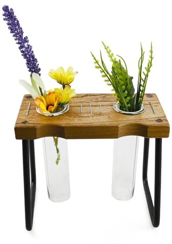 Supporto per piante propagato, terrario da tavolo con supporto in legno, contenitore trasparente per piantare, decorazione per la casa per scrivania, davanzale della finestra