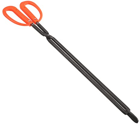 PERSELOSO Recolector de Basura Largo Negro de Plástico y Metal, Pinza de Limpieza Fácil de Operar y Antideslizante para Uso en Exteriores y Jardinería