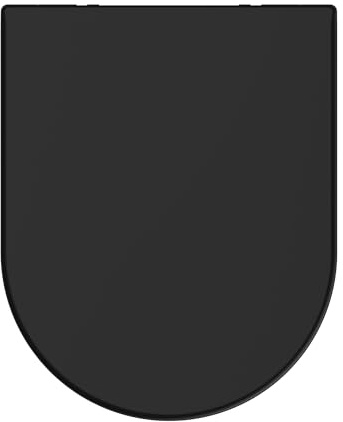 AQUALONA® Luxury Duroplast Toilet Seat – Oval Shaped, Soft Close - Ceramic Appearance - One Button Hinge Release for Quick Cleaning, Easy Install (Black - D Shape)