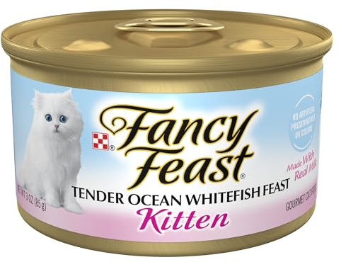 Purina Fancy Feast Tender Ocean Whitefish Feast Wet Kitten Food - (Pack of 24) 3 oz. Cans