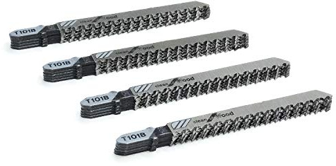 TAROSE 20-Piece T101B 4 Inch 10 TPI Assorted T-Shank Jig Saw Blades Set for Clean Cutting Wood