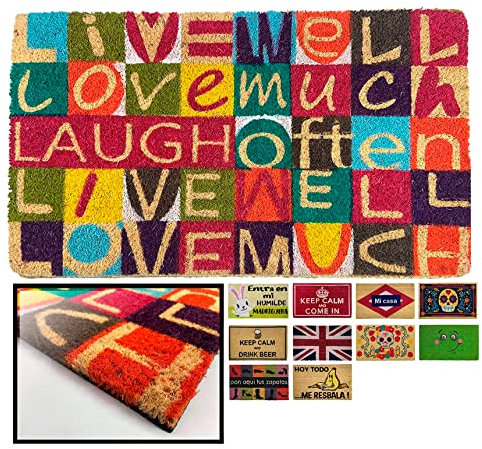 LUCA HOME - Felpudo Entrada casa Original y Divertido de Coco Natural - Felpudo Puzzle 40x60 - Ideal para Puertas de Exteriores Cubiertas, pasillos y entradas de hogares