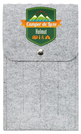 Herz & Heim® Bestecktasche Filz Motive mit Personalisierung Camper de Luxe