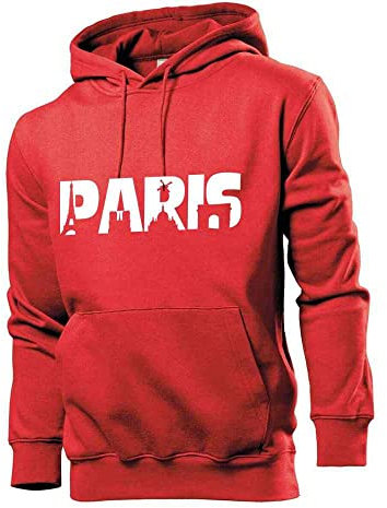 Generisch Paris Skyline Männer Hoodie Sweatshirt Rot S