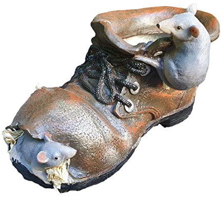 Aspinaworld Gartenfigur, Pflanzschuh mit Maus zum bepflanzen, 13 cm, Figur für den Garten, wetterfeste Deko