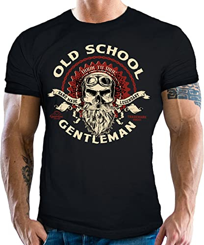 Gasoline Bandit Camiseta de motociclista Old School Gentleman, XL