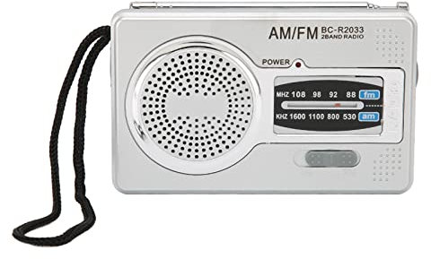AM FM Transistor Radio, Portable Radio Receiver Multifunction Mini Pocket BC-R2033 Radio Speaker for Outdoor Indoor Camping Walk Emergencies