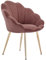 BAÏTA Fauteuil Corail en Velours Rose avec piétement doré