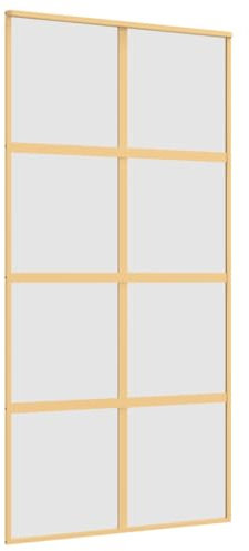 Gecheer Skjutdörr gyllene dörr inomhus skjutdörrsbeslag skjutdörrssats skjutdörrssats skjutdörrssats träskjutdörr skjutdörrsystem helt glasskjutdörr 102,5 x 205 cm (B x H) ESG-glas matt