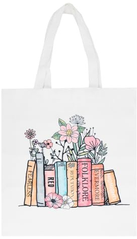 Nivofu Bolsa Tote de Tela Mujer, Reutilizable y Estampada, Lona Estética, 34 * 37cm Grande para Trabajo, Viajes, Compras, Colegio, Biblioteca
