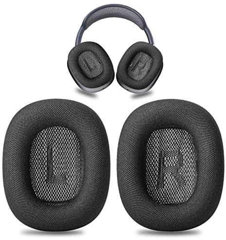 XINRUISEN Professionelle Ohrpolster für Airpods Max, Magnet Kopfhörer Ohrpolster Ersatz für Airpod Max mit Durable Mesh Textile/Memory Foam Ohrpolster Bequeme und einfache Installation-Schwarz