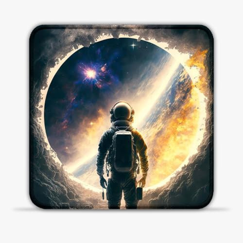 LJSPTU Gaming Mouse Pad Event Horizon Portable (8-inch SU Cloth Mouse Pad Stitched Edges Non-Slip Base 360° Smooth Tracking for Esports, Compact for Travel Gaming Setup