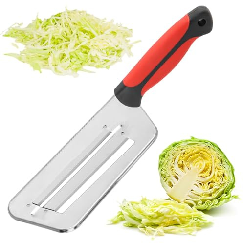 Jiakalamo 32.5cm Kohlschneider für Krautsalat, Salatschneider aus Edelstahl, Salatschneider, Kohlschneider für die Küche, Obst- und Gemüseschneider(Rot)