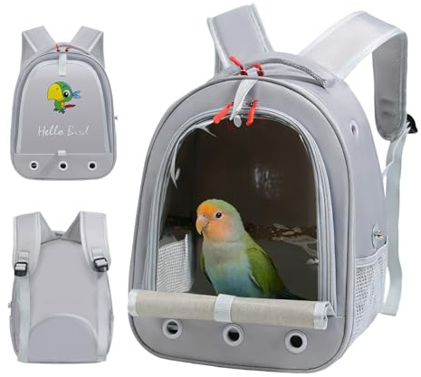 GOEDCH Small Animal Transport Box: Oxford Fabric Bird Transport Bag with Hay Rack Perch Breathable Small Pet Carrier Bag Foldable Guinea Pig Carrier for Pet Travel Parrot