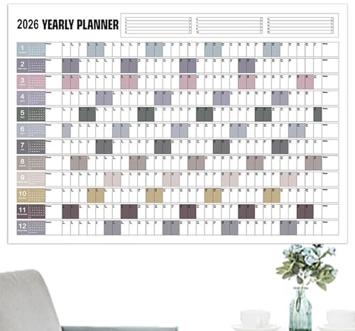 gifyym 2026 väggkalender, stor årskalender 2026 med klistermärken, planeringsarrangör för kontor hem mötesrum klassrum skola