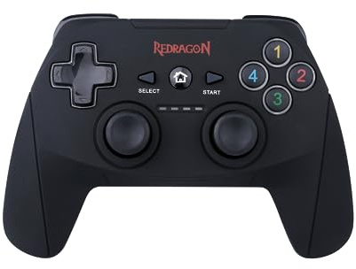 Redragon G808 Harrow Trådlös handkontroll för PC/PS3 med internt batteri, trådlös spelkontroll Joystick Controller med vibration Kompatibel med Xinput/Dinput