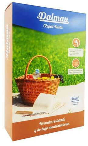 Semillas de Césped - MEZCLA RUSTIC - 1 kg - Mezcla de céspedes, bajo mantenimiento y riego, verde todo el año - Dalmau