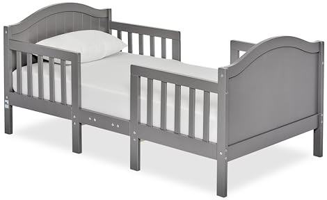Dream On Me Portland 3-in-1 Convertible Toddler Bed, Converts to 2 Chairs & Table, Low Floor Design with 4 Safety Guard Rails, Baby Safety Alliance & Greenguard Gold Certified - Storm Grey