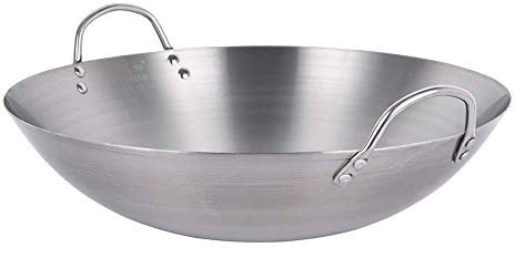 SCDXJ Padella Grande per Wok/Padella Padella Non Patinata Padella con 2 Manici ， Argento,60cm