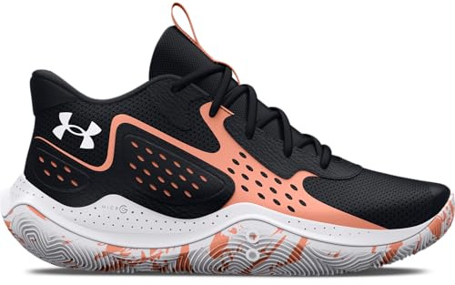 Under Armour Mixte UA Jet '23 Chaussures de Basketball, Black/Bubble Peach/White, 42.5 EU