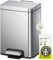 EKO Madison 6L / 1.6 Gal Bathroom Trash Can with Lid and Removable Inner Basket, Rectangular Small Step Trash Can, Brushed Stainless Steel