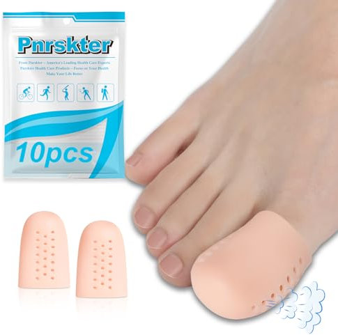 Zehenschutz, 10 Stück Zehenschutz Großer Zeh, Silikon Atmungsaktive Zehenkappen, Gel Zehenpflaster für Blasen, Hühneraugen, Eingewachsene Zehennägel, Schmerzlinderung durch Reibung(10PCS Großer Zeh)