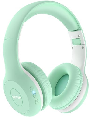EarFun Auriculares inalámbricos para niños, Bluetooth 5.4 con micrófono, volumen limitado de 85/94 dB, plegable, sonido estéreo de alta fidelidad, tiempo de reproducción de 40 horas, tablet, teléfono