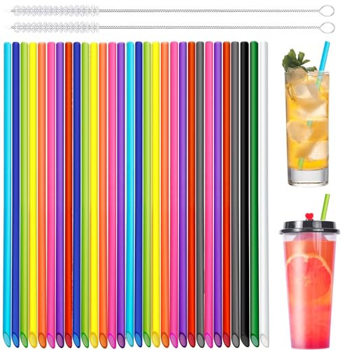 XINGXINLIAN 50 Cannucce Riutilizzabili Colorate con 2 Spazzola, Cannucce Riutilizzabili Dritte, Cannucce Lunghe per Bibite, Frappè, Cocktail, Latte, Succhi, Yogurt