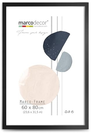 Marcodecor Marco Negro para Fotos y Pósters, 60 x 80 cm, Marco de Pared (Negro X1 Ud., 60 x 80 cm)
