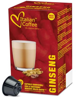 Italian Coffee 120 Capsule Ginseng Compatibile con Nescafé Dolce Gusto